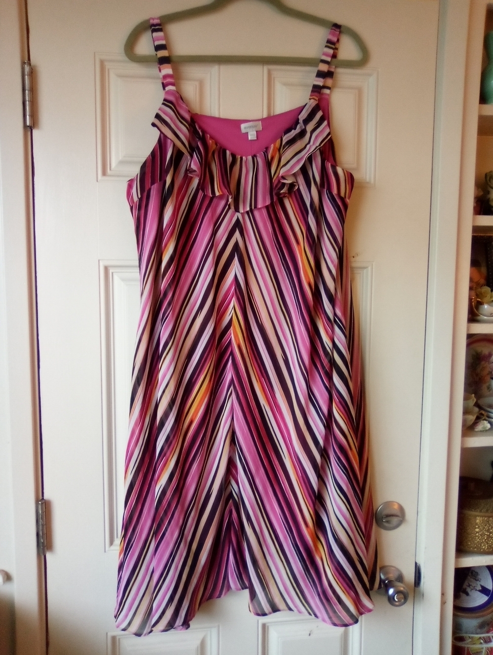 Avenue Stripe Pink Black Sleeveless Dress 22/24